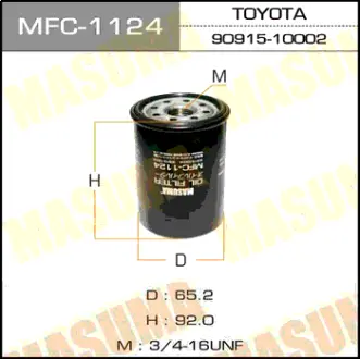 Фільтр масляний Toyota Avensis (00-08), Camry (01-14), Corolla (01-07), RAV 4 (00-16) (MFC-1124) MASUMA MFC1124
