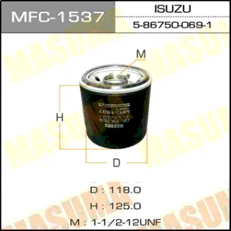 Oil filter, Spin-On. Фильтр масляный, накручиваемый MASUMA MFC1537