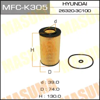 Масляный фильтр LHD HYUNDAI/ SONATA NF/ V2000, V3300 MASUMA MFCK305