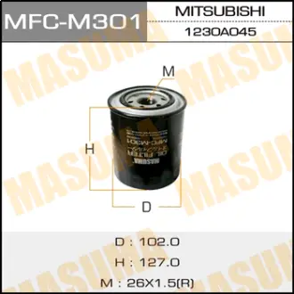 Фільтр масляний Mitsubishi L200 (05-), Pajero Sport (09-15) D 2.5 (MFC-M301) MASUMA MFCM301