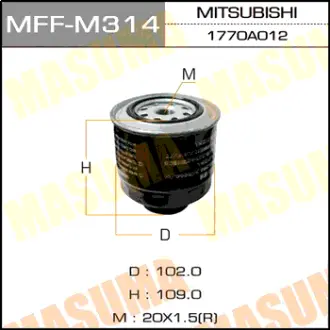 Фільтр паливний MITSUBISHI L200/KA4T, KB4T (05-) MASUMA MFFM314