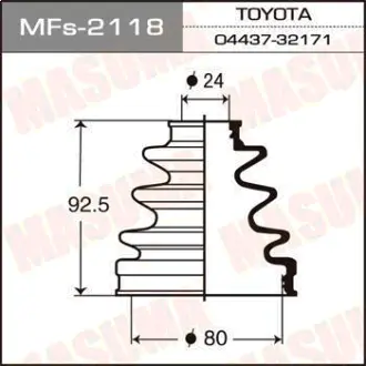 Пыльник ШРУСа Силикон MF-2118 MASUMA MFS2118