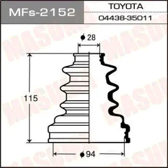 Пыльник ШРУСа Силикон MF-2152 MASUMA MFS2152