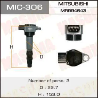 Котушка запалювання OUTLANDER, GALANT/ 4G69 (MIC-306) MASUMA MIC306