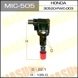 Катушка зажигания, L15A, GD3, GD4, GD8, GD9 MASUMA MIC505