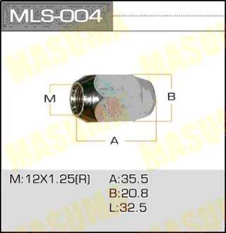Гайка 12x1.25 / под ключ=21мм MASUMA MLS004