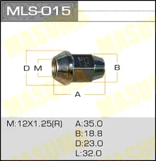 Гайка колеса 12x1.25 / під ключ = 19 мм (MLS-015) MASUMA MLS015