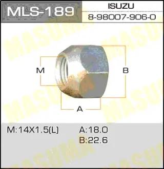 Гайка для грузовика OEM_8-98007-906-0 Isuzu / под ключ=23мм MASUMA MLS189