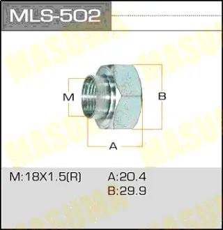Гайка ШРУСа 18x1,5x19/ 30 MASUMA MLS502