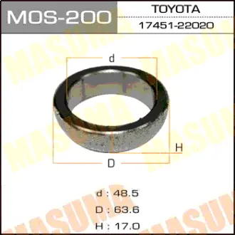 Кольцо глушителя 48.5 x 63.6 MASUMA MOS200