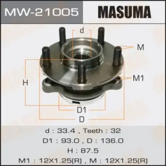 Ступичный узел front MURANO/ Z51 MASUMA MW21005