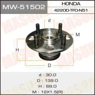 Ступичный узел rear JAZZ, FIT/ GE# MASUMA MW51502
