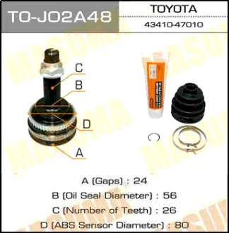 ШРУС 24x56x26 x48 MASUMA TOJ02A48