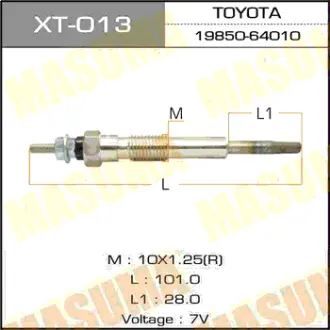 Свеча накаливания PT-107 /1C, 2C (1/10/100) MASUMA XT013