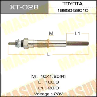 Свеча накаливания PT-153 /1HZ, 1HDT (1/10/100) MASUMA XT028