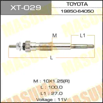 Свеча накаливания PT-154 /2C, 2C-T, 3CE (1/10/100) MASUMA XT029