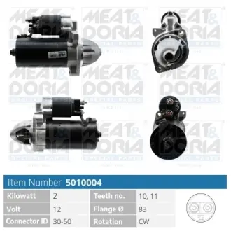 MEATDORIA DB стартер 12V 2,2KW W124/202,210/211, Vito, Sprinter MEAT&DORIA 5010004