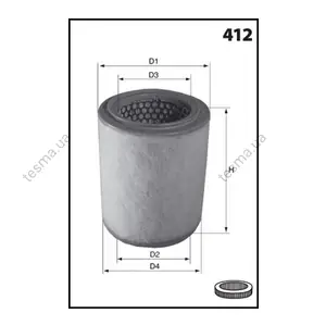 Фільтр повітряний Renault Megane I 1.6 (K7M) 95-99 MECAFILTER EL3753 (фото 1)
