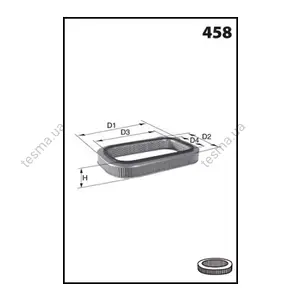 Фільтр повітряний MB E300D (W124) MECAFILTER EL9007 (фото 1)