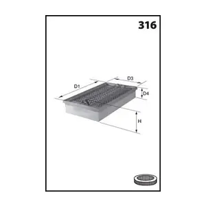 Фільтр повітряний MECAFILTER ELP3328