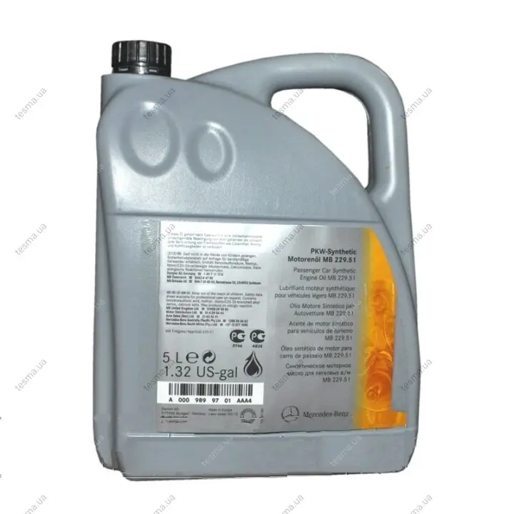 масло моторное, mercedes-benz PKW motor oil, SAE 5W-30, 5L MERCEDES-BENZ A0009899701BAA4 - фото 1