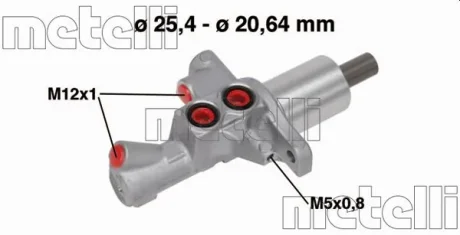 Циліндр гальмівний головний METELLI 050748