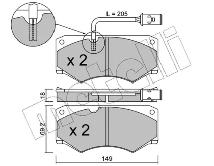 Колодки гальмівні METELLI 2200142