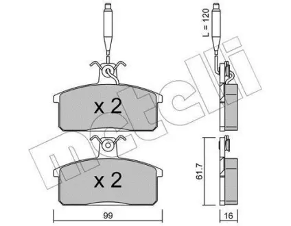 Колодки гальмівні METELLI 2200263