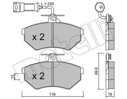 Колодки гальмівні METELLI 2200504