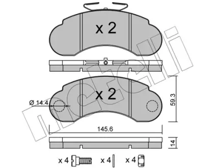 Колодки гальмівні METELLI 2200551