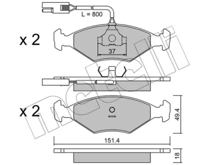Колодки гальмівні METELLI 2200570