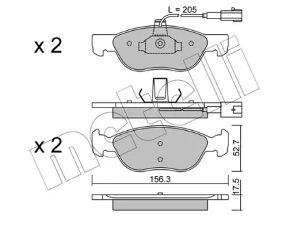 Колодки гальмівні METELLI 2200821