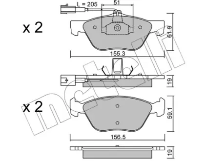 Колодки гальмівні METELLI 2200831