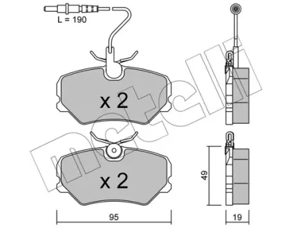 Колодки гальмівні METELLI 2200990