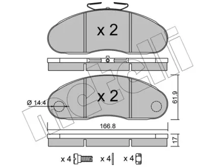 Колодки гальмівні METELLI 2201111