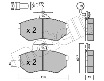 Колодки гальмівні METELLI 2201481
