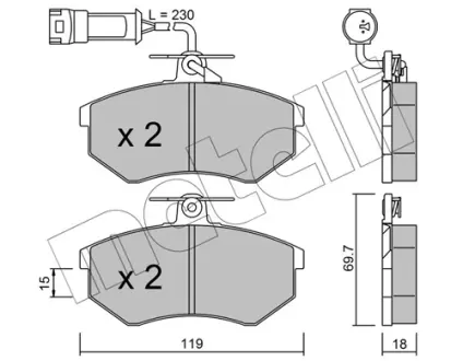 Колодки гальмівні METELLI 2201484