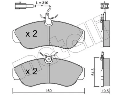 Колодки гальмівні METELLI 2201551