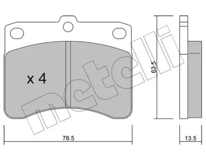 Колодки гальмівні METELLI 2202010