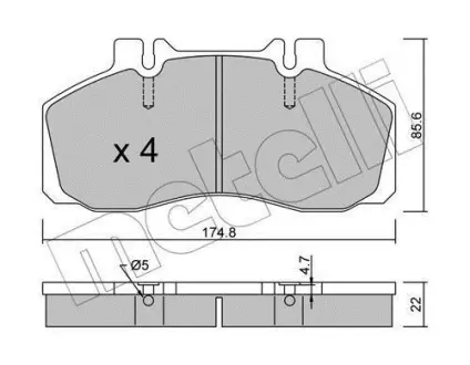 Колодки гальмівні METELLI 2202660