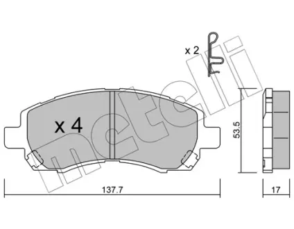 Колодки тормозные METELLI 2202950