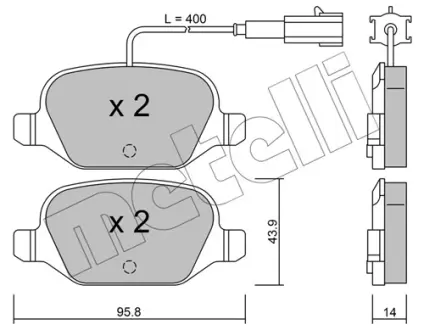 Колодки гальмівні METELLI 2203243