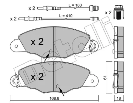 Колодки тормозные METELLI 2203340