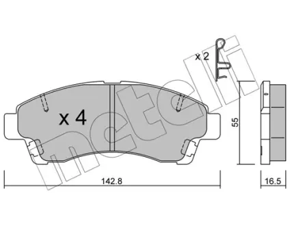 Колодки гальмівні METELLI 2203950