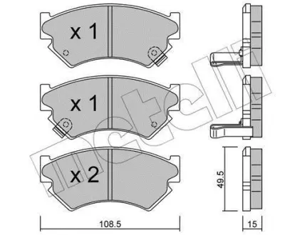 Колодки гальмівні METELLI 2204110