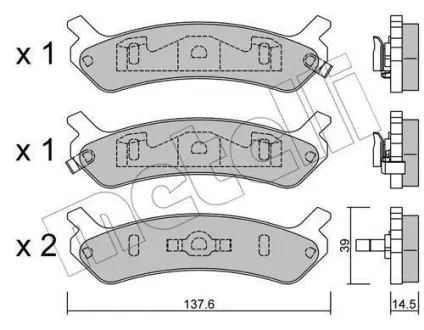 Колодки гальмівні METELLI 2205050