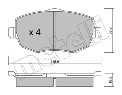 Колодки гальмівні METELLI 2205280