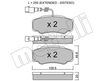 Колодки тормозные METELLI 2205321