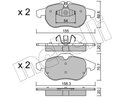 Колодки тормозные METELLI 2205404
