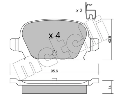 Колодки гальмівні METELLI 2205410